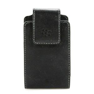 CLIP ON MAGNET LEATHER PHONE CASE ACCESSORY BLACK